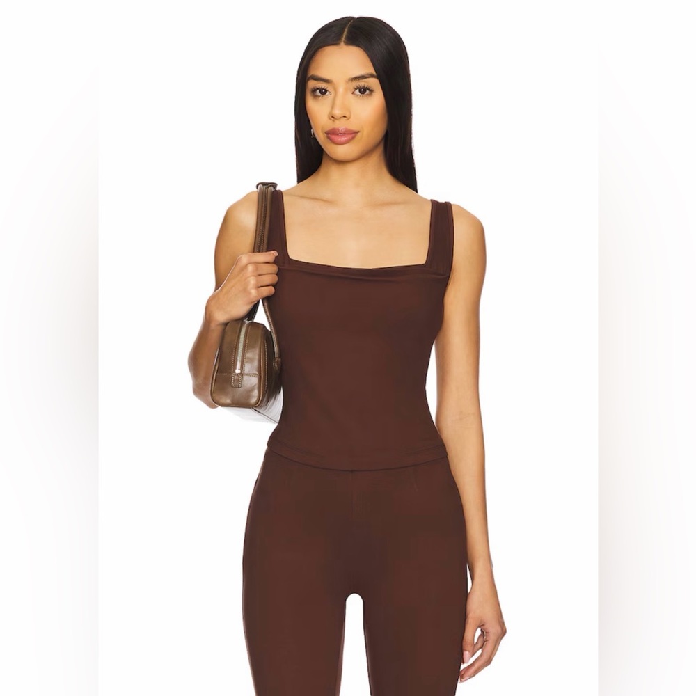 Womens Miaou Chocolate Brown Luna Corset Tank Top Shirt Size Small